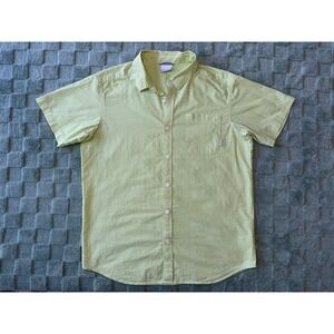 Columbia Button Up Polo Lime Green Men's Size Large‎
